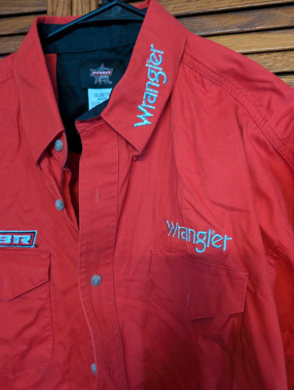 Wrangler‎ PBR Red Button Down Rodeo Shirt Men's Size XXL - Picture 2 of 8